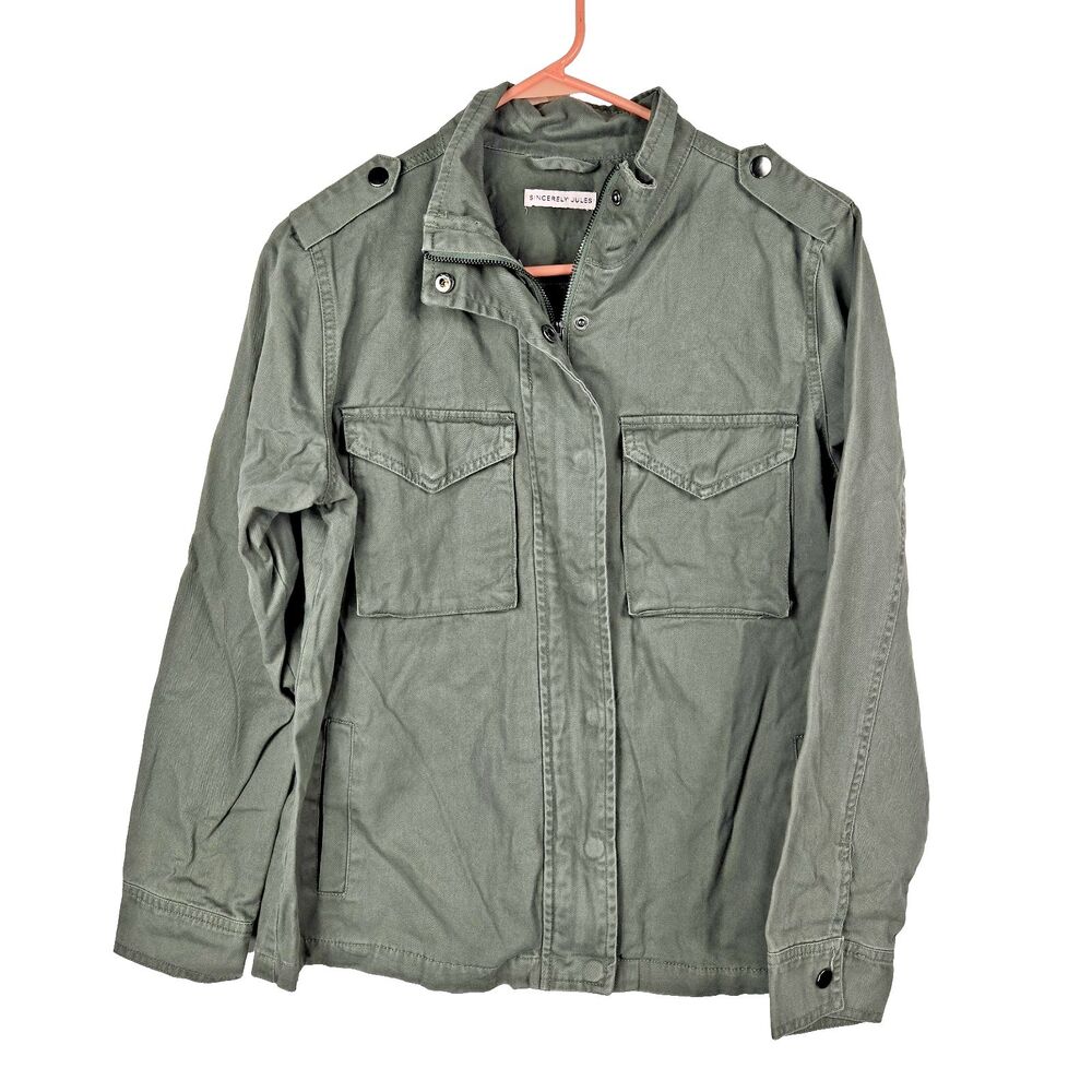 Sincerely Jules Women's Size Small Olive Green Utility Jacket